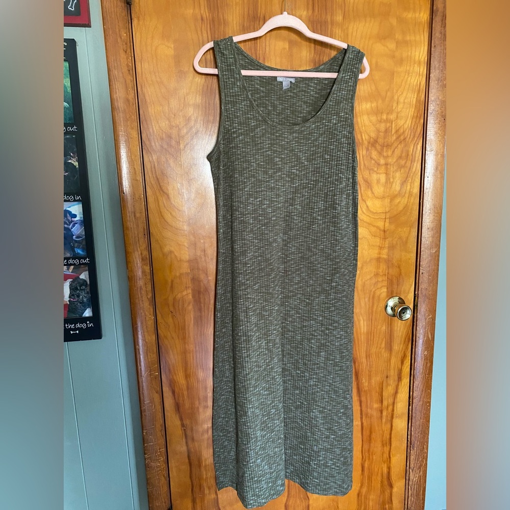 Falls Creek Olive Green Ribbed Maxi Dress